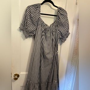 Blue gingham dress